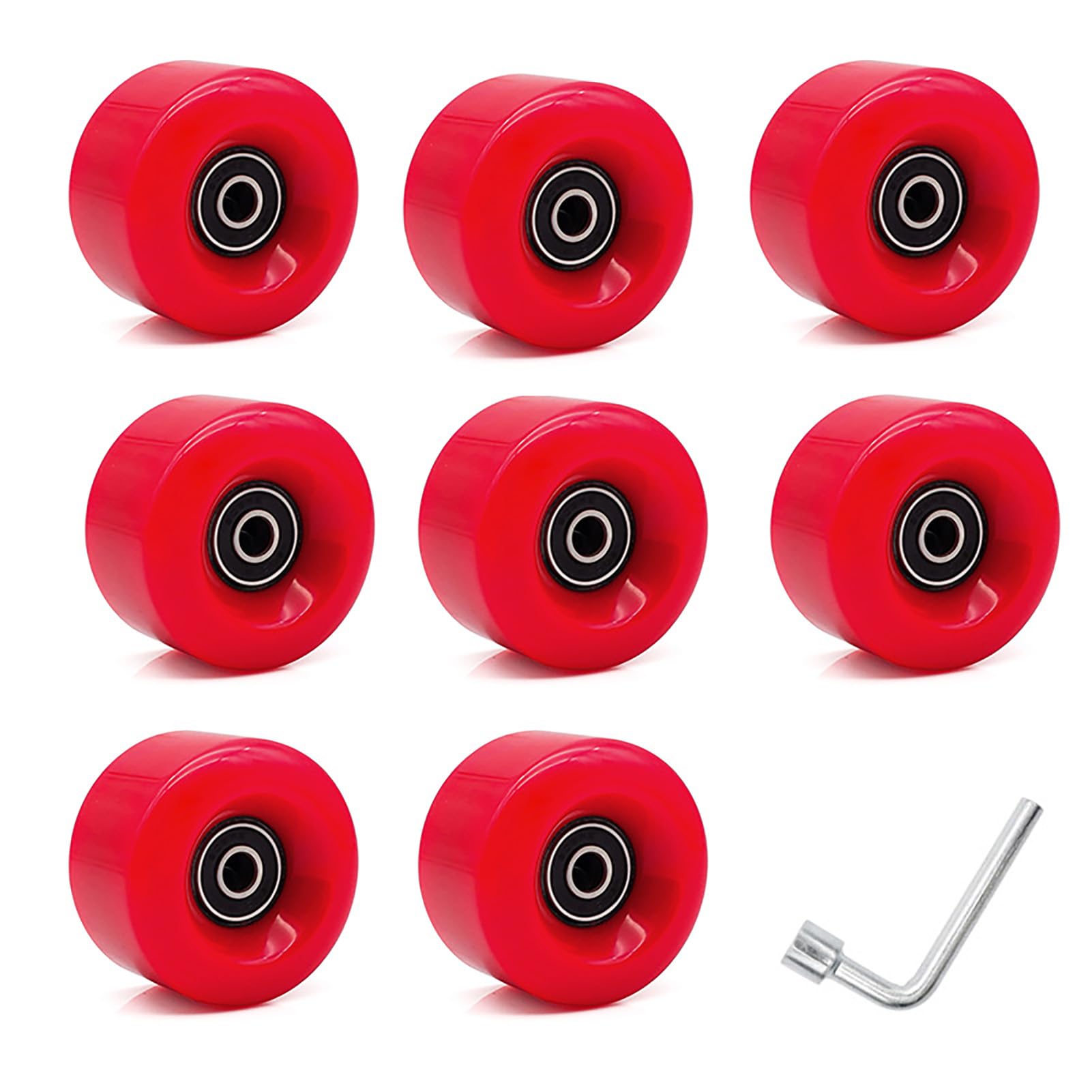 BFVAKBKYT Rollschuh-Räder, Ersatz-Skateboard-Rollen, Skateboard-Rollen 82A, Ersatzzubehör for Inline-Roller, 8er-Pack(Red)