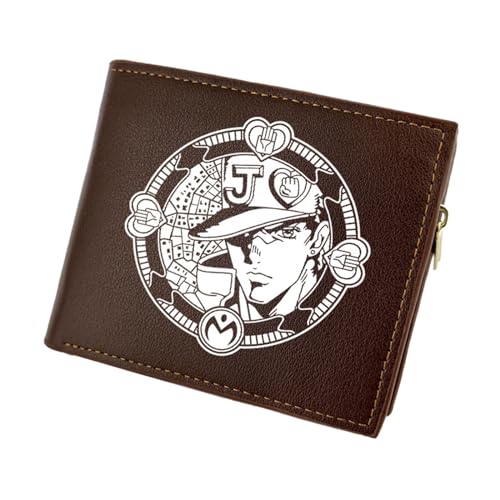 RYNDEX Jo-Jo's Bizar-re Adventu-re Anime Geldbeutel, Schmale Bi-Fold Kleines Portemonnaie, Kunstleder Geldbörse Brieftasche Wallet, für Teenager und Junge Mädchen(Color:Multicolor 5)