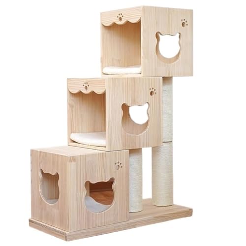 Cat Tree for Large Cats 20 Lbs Heavy Duty, Cat Climbing Frame, Cat Cave, and Cat Tree All-in-One