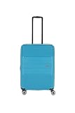 travelite 4-Rad Hartschalen Koffer mittelgroß mit Dehnfalte + TSA Schloss, Gepäck Serie WAAL: Stabiler Trolley mit recyceltem Innenfutter, 65 cm, 65 - 75 Liter