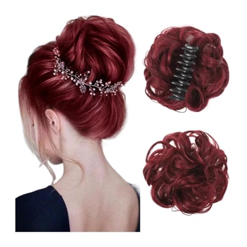 Haarteil Synthetischer Haarknoten, Clip-in-Chignon-Haarteil, lockiges, unordentliches Haar, Pferdeschwanz-Haarverlängerungen, Scrunchie-Haarteile for Frauen Haarverlängerung(4/30HL)