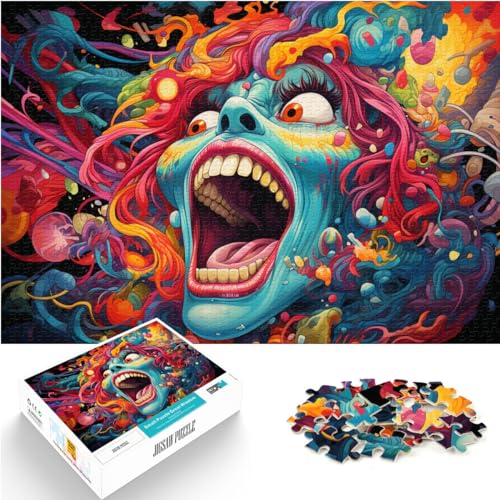 Puzzles, Geschenke, Spielzeug, Buntes psychedelisches Monster, 1000-teiliges Puzzle für Erwachsene, Holzpuzzle, einzigartige Heimdekoration und Geschenke, 1000 Teile (50 x 75 cm)