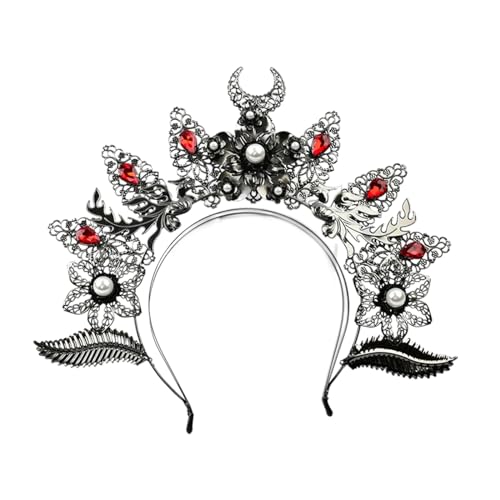 Avejjbaey Halos Stirnband Kopfschmuck Frauen Kopfbedeckung Tiaras Haarreifen Hochzeit Haarschmuck