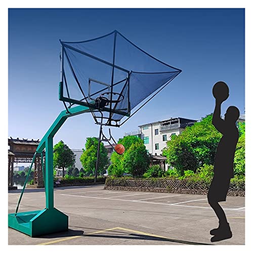 Tragbarer Basketball-Rücklaufaufsatz, professionelles Rebounder-Netz für das Schießtraining mit um 180 ° drehbarer Rücklaufrutsche, für Turnhalle/Spielplatz/Park