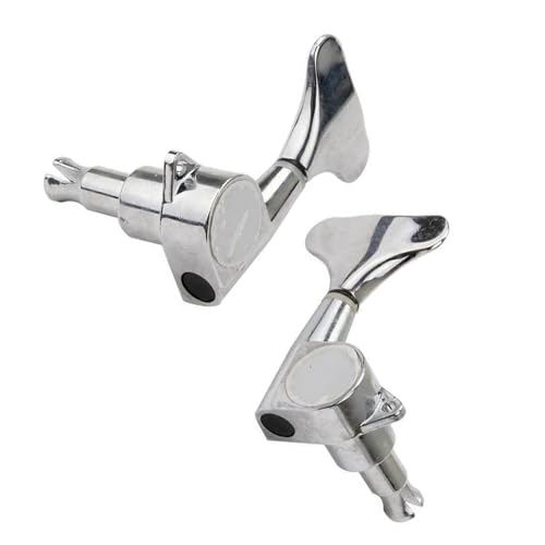 Strings Tuning Pegs Mechaniken Für Gitarre Neue verchromte Gitarren-Mechaniken, Stimmwirbel, Mechaniken 2R2L für 4-Saiter-Bass (Color : Silver)