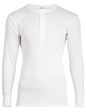 jbs Herren Unterhemd Longsleeve mit Knöpfen Dess. 300 Grandad, Weiß, XL