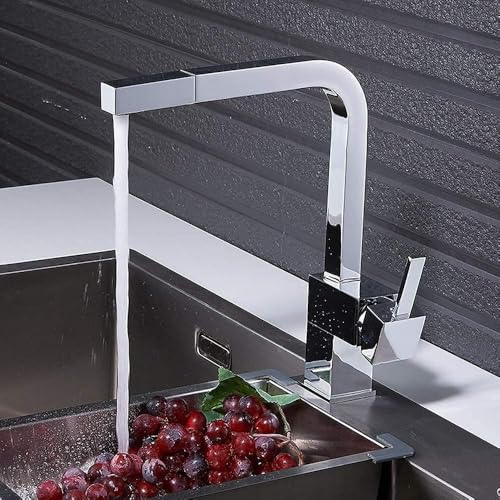 Wasserhähne, herausziehbarer Küchenarmatur, quadratischer Messing-Küchenmischer, Spültischarmatur, Mischer, Küchenarmaturen, herunterziehbarer Küchenhahn, Spüle, Gemüsetopf, Wasserhahn, dreh