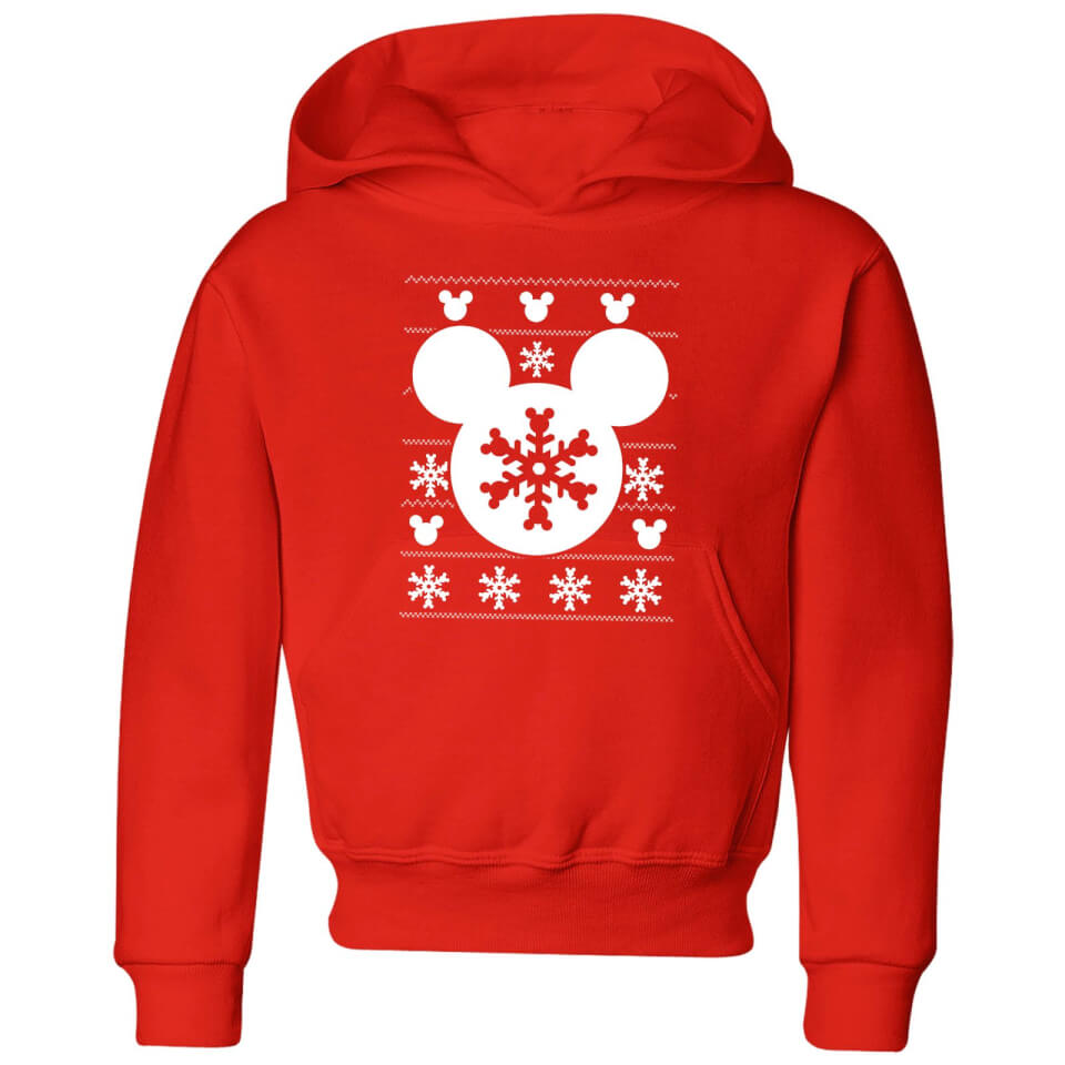 Disney Snowflake Silhouette Kids' Christmas Hoodie - Red - 3-4 Jahre - Rot