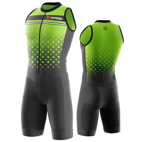 Triathlon Anzug Herren Herren Radsportanzug gepolstert einteilig Trisuit Bike Top Short Trisuit Einteiler für WettkampfGeeignet zum Laufen, Radfahren, Schwimmen (TYP-14,2XL)