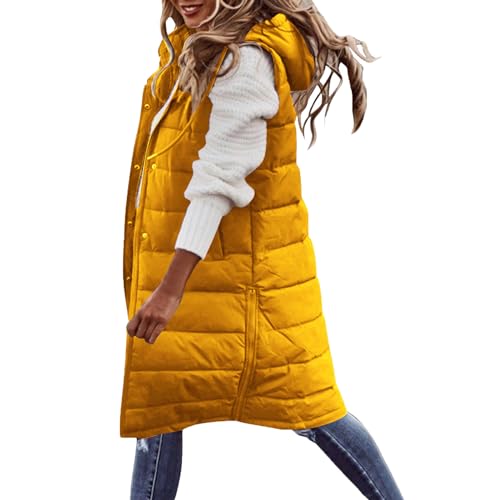 Wintermantel Damen Lang, Warm Steppmantel mit Kapuze, Daunenmantel Gefüttert Elegant Steppjacke Winterjacke Silvester Geburtstag Faschings Karneval 2023 2024 Outfit Deko Meine Bestellungen Anzeigen