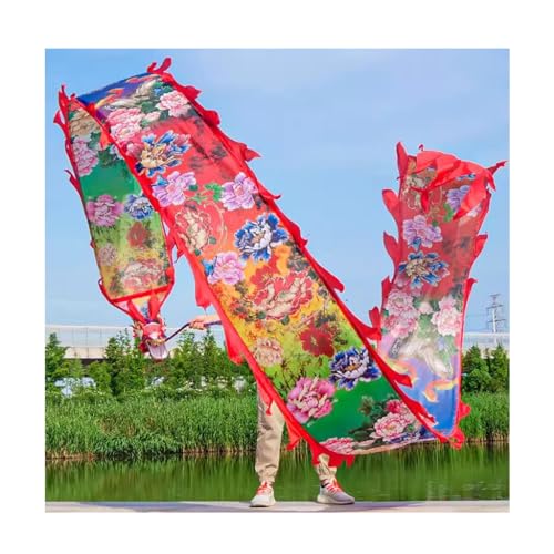 Drachenbänder, Tanzbänder, Dance Dragon Ribbon Streamer Dancing Dragon Ribbon Streamer, Square Fitness Dancing Dragon Jonglierset, Fitnessgeräte for Kinder und Erwachsene(8m/26ft)