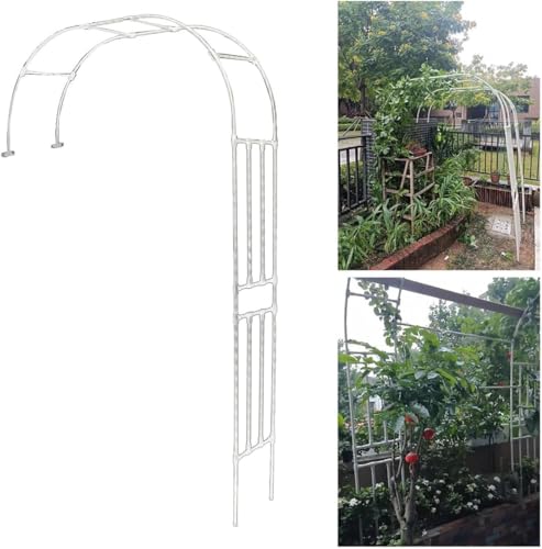 Schwarze Gartenlaubenbögen aus Metall, Stahlrahmen, B 6,5 x H 7,8 Fuß, B 7,2 x H 7,8 Fuß, B 7,8 x H 7,8 Fuß, B 8,2 x H 7,8 Fuß, halber Rosentorbogen, Pergola-Gitter, Wandmontage, Rosenblumen