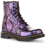 DR. MARTENS Damen 8 Eye Boots, Black/Blue Viper Croc Emboss, 38 EU