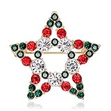 AIHEDOUJ Pin Schmuck Geschenke für Frauen Niedliche eingelegte Strass-Weihnachtsbroschen für Frauen Kreative Bunte Stiefel Schneemann Pins Partyzubehör Pullover Schmuck Broschen und Pins