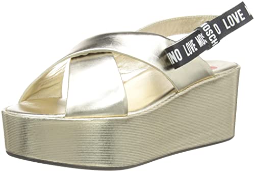 Love Moschino Damen Sandalo Sandale, grau, 38 EU