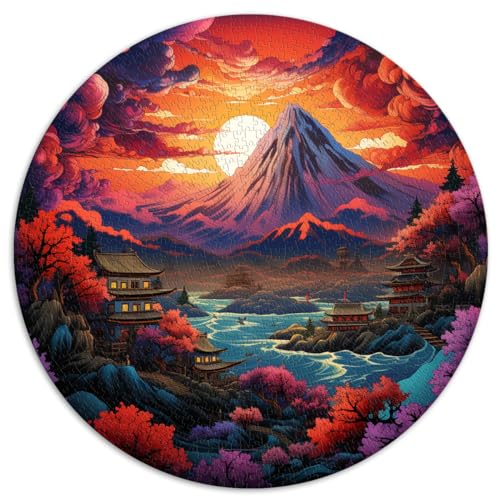 Puzzles Lernspiele Japanischer Dorfsonnenuntergang 1000-teiliges Puzzle für Erwachsene 67,5 x 67,5 cm Lernpuzzle Weihnachtsgeburtstagsgeschenke