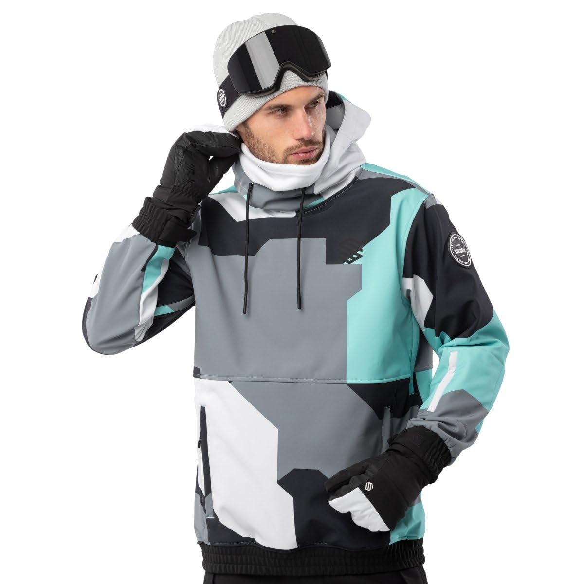 SIROKO - Snowboardjacke W1 Ushuaia - XS - Türkis/Grau