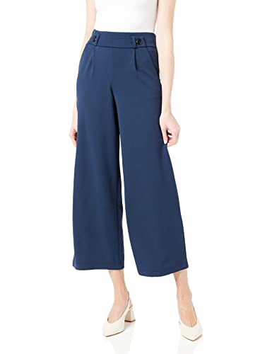 JdY Damen JDYGEGGO New Long Pant JRS NOOS Hose, Black Iris/Detail:Black Buttons, M/30