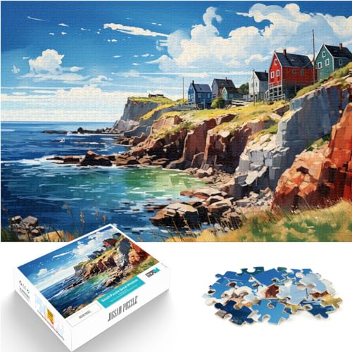 Spielgeschenk, Puzzle, Farbe: Dänische Küste, 1000 Teile, Puzzlespielzeug, Holzpuzzle, Spaß für Aktivitäten zu Hause, Geburtstagsgeschenk, Reisegeschenke, 1000 Teile (50 x 75 cm)