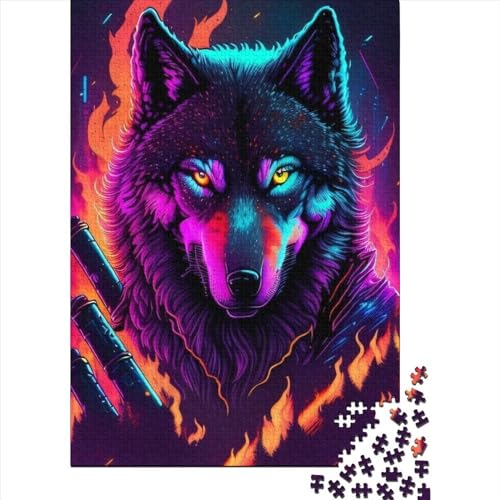 1000 Teile Puzzle für Erwachsene, Geschenke, Fantasy Strange Wolf für Erwachsene, schwierige Puzzles, Lernspiele, Heimdekorationspuzzle, 75 x 50 cm