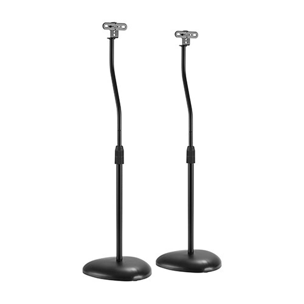 Audizio HTS12 - Lautsprecher Ständer 2er Set, Universal Boxenständer, höhenverstellbar 78cm-107cm, Speaker Stand bis ca. 5 Kg Traglast, Lautsprecher Stativ mit versteckter Kabelführung- Schwarz