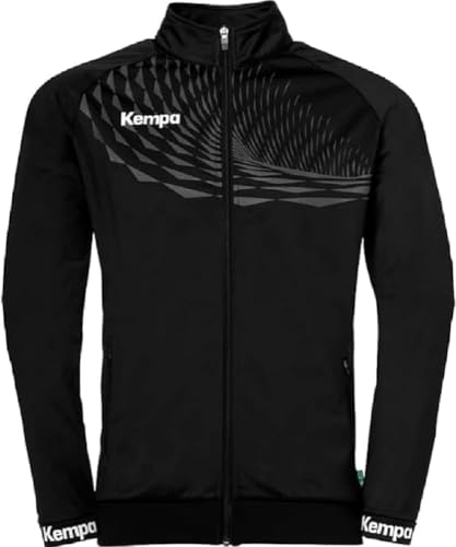 Kempa Wave 26 Poly Jacket Herren Jungen Sport Fußball Trainingsjacke Sweatshirt Jacke Sweatjacke - elastisches Trainings-Sweatshirt mit Reißverschluss-Taschen