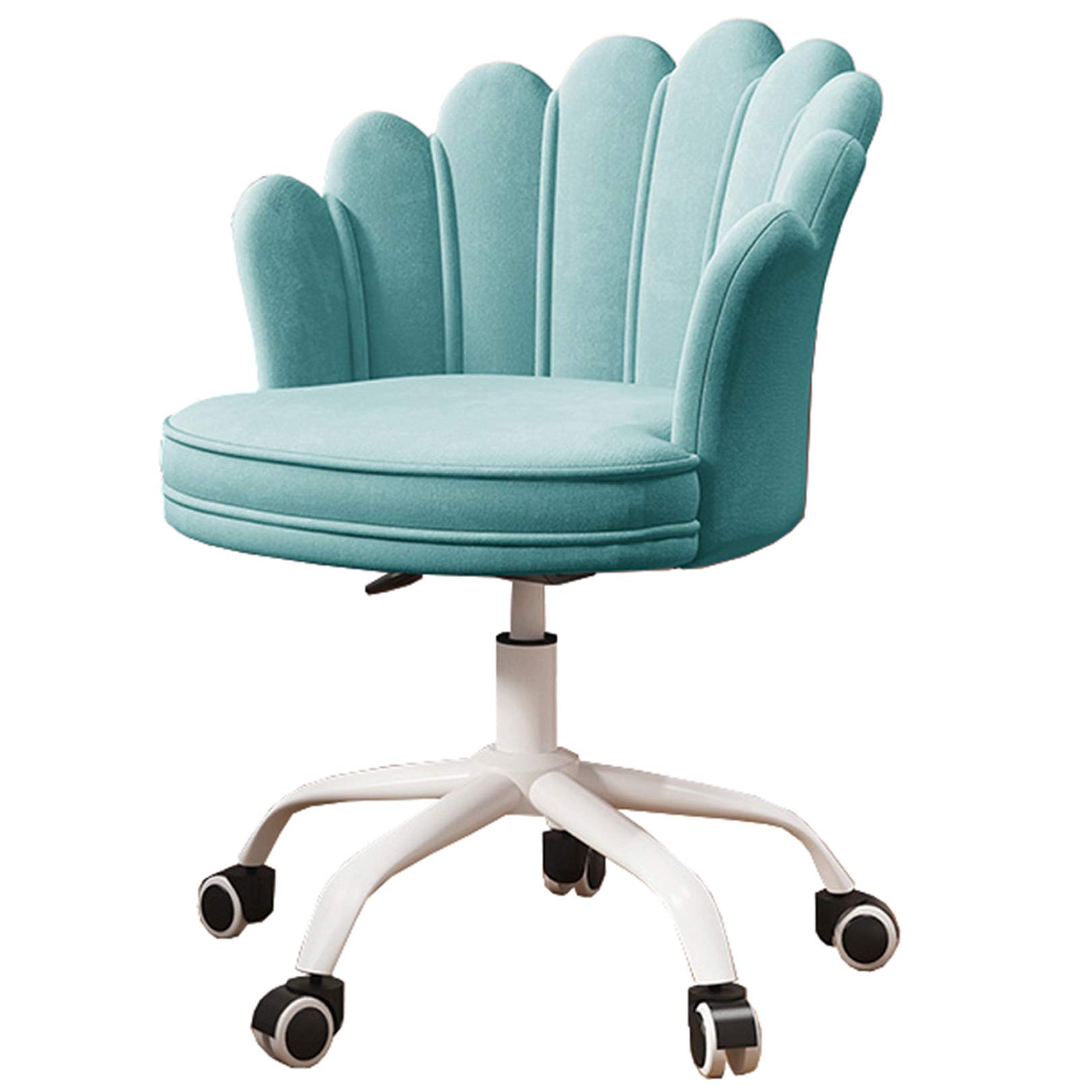 BFVAKBKYT Home Office Ergonomischer Schreibtischstuhl, Ergonomisch mit gewellter Rückenlehne und Rollen. Ergonomischer Drehstuhl for Zuhause, Bürostuhl, verstellbare Sitzhöhe: 40–50 cm.(Light Green)