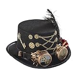 Steampunk-Zylinder, 450 G, Robuster Unisex-cyborpunk-Zylinder, Leicht Zu Tragender Zauberer-Partyhut, Langlebiger Gothic-Steampunk-Hut Für Kostümpartys, Film-Requisiten