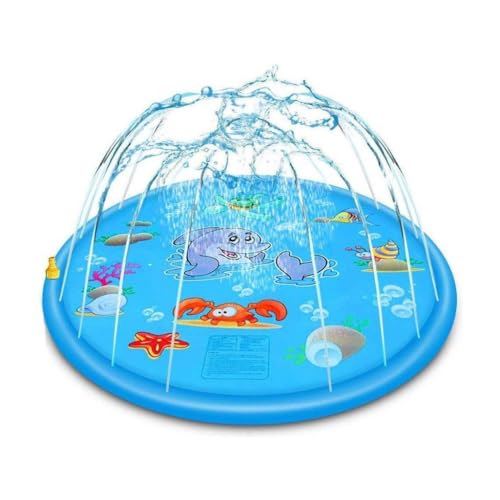 Buxibo – Wasserspielmatte mit Springbrunnen – Meer 170 cm – Aquamatte – aufblasbar – Wasserspielmatte