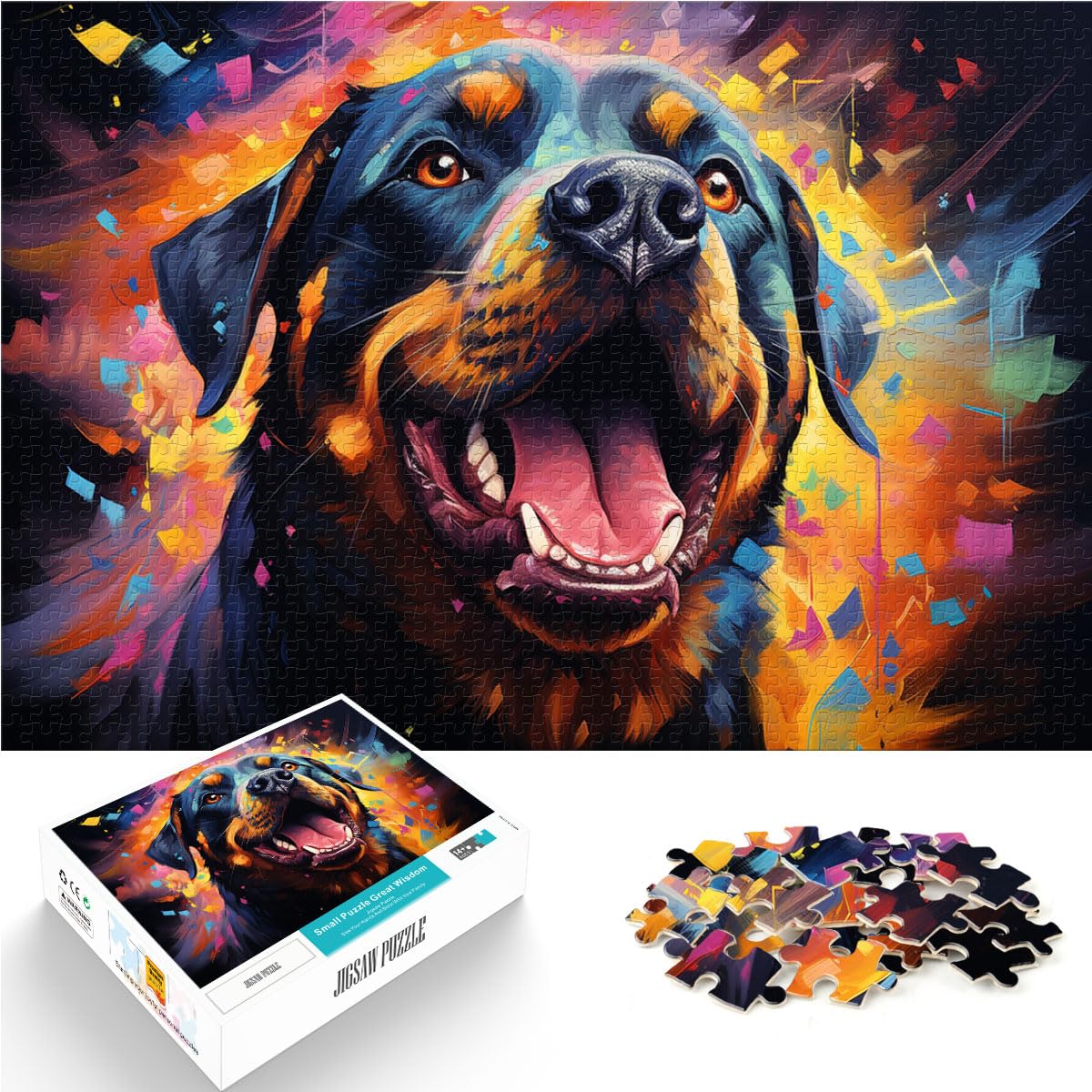 Puzzle Rottweiler, 1000 Teile, Holzpuzzle, jedes Teil ist einzigartig – anspruchsvolles, unterhaltsames Familienspiel, 1000 Teile (50 x 75 cm)