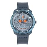 Police Unisex Erwachsene Analog Quarz Uhr mit Leder Armband PL15714JSBL.03