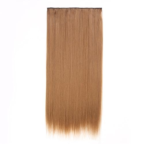 Clip-in-Haarverlängerungen Clip-in-Kunsthaarverlängerungen, 5 Clip-in-Haarverlängerungen, lange, glatte Frisur, Haarteil, Schwarz, Braun, Blond, 61 cm, Kunsthaar for Frauen Clip-in-Haarverlängerungen