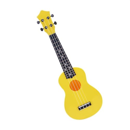 Kleine Gitarren-Ukulele Für Anfänger, Musikinstrument, 21-Zoll-Akustik-Ukulele Mit 4 Saiten Aus Kunststoff Ukulele Einsteiger Kit (Color : Yellow)