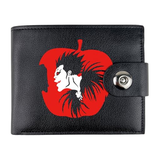 RYNDEX Death No. te Anime Geldbörse, Cartoon-Druck Kleiner Geldbeutel, PU Leder Geldbörse Brieftasche Wallet(Color:Black 2)