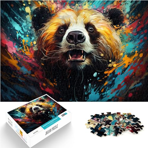 Puzzle Fantasie Bunter Panda Erwachsene 1000 Teile Puzzle Holzpuzzle Familienspiel Stressabbau Schwieriges Herausforderungspuzzle 1000 Teile (50x75cm)