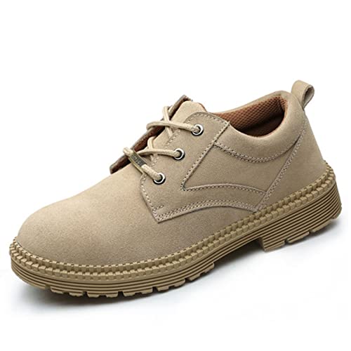 fayengan Sicherheitsschuhe Herren Arbeitsschuhe Herren Damen Leicht Sportlich Mit Stahlkappe Schuhe (Color : Khaki, Size : 43 EU)