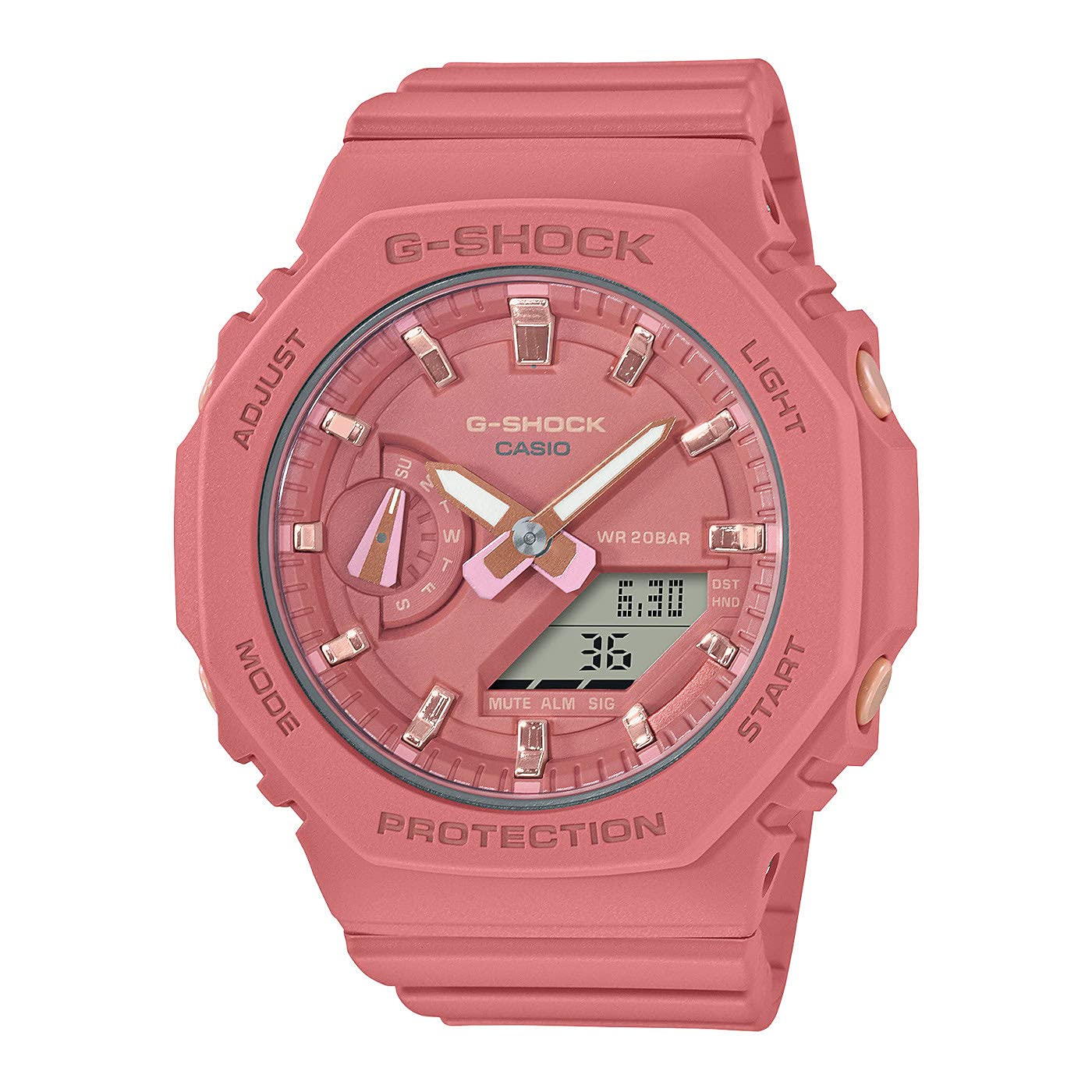 CASIO GMA-S2100-4A2ER Montre Femmes - Quartz - Analogique - Digital - Bracelet plastique - Rose