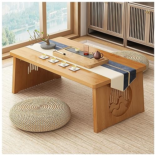 PetterShop Japanischer Boden Niedriger Tisch, Wohnzimmer Couchtisch, Klappdesign, Für Wohnzimmer, Esszimmer, Tee, Wohndekoration (Color : D, S : 70x40x30cm)