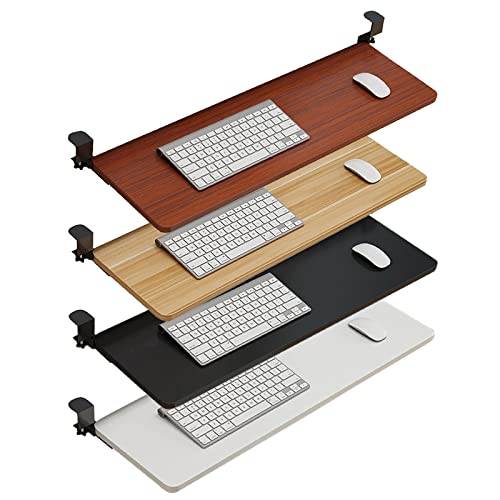 V3VOGUE Tastaturablage Klemmbar, Tastaturschublade Höhenverstellbar, Ausziehbare, Für Homeoffice Tischverlängerung, Für Tastaturauszug Und Maus Halterung, Ergonomisch/Platzsparend