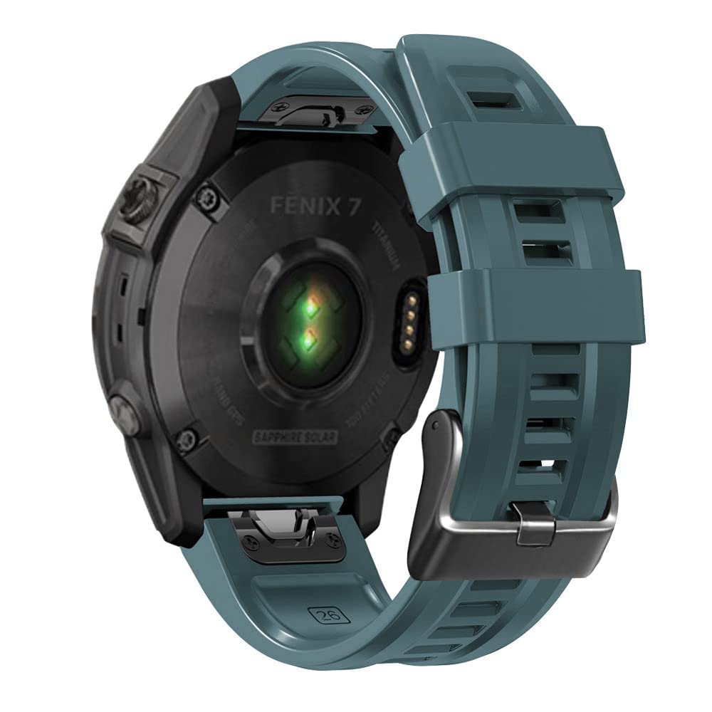 NEYENS 26 22 mm Silikon-Schnellverschluss-Uhrenarmband für Garmin Fenix 7X 6X 5X 3HR Watch Easyfit Armband für Fenix 7 6 5 Watch, 22mm Fenix 6-6Pro, Achat