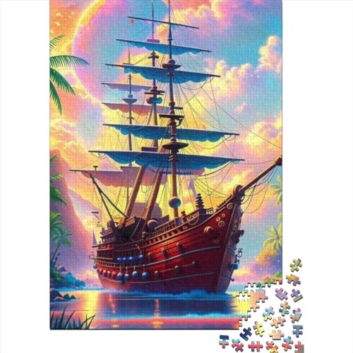 Segelboot im See für Erwachsene Schwierige Puzzles Kunstpuzzles für Erwachsene 1000 Teile Spielspielzeug für Erwachsene Familienpuzzles Geschenk 29,53 x 19,69 Zoll