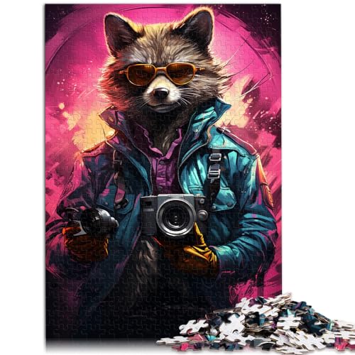 Spielgeschenk Puzzle Fuchs-Boss mit Sonnenbrille 1000 Teile Puzzle für Erwachsene Holzpuzzle Lernspielzeug Familienspiele Weihnachtspuzzlegeschenke （50x75cm）