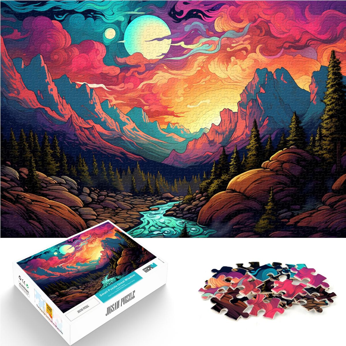 Puzzle zum Verschenken, Rocky Mountain Nationalpark, Puzzle 1000 Teile, Holzpuzzle zum Stressabbau, schwierige Herausforderung, 1000 Teile (50 x 75 cm)