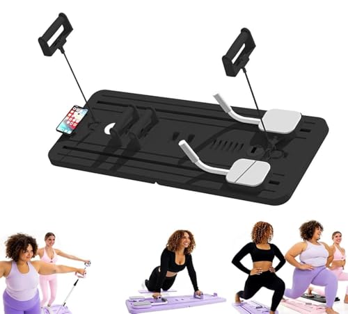 KJZQXYX Faltbares Pilates-Reformer-Board-Set von Lhanel – Mehrzweck-Schiebegerät für Heimtraining, inklusive Timer (A)