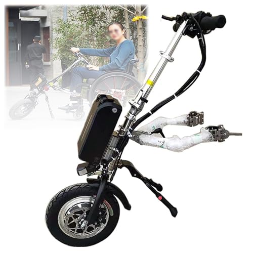 JMbpkduHs 500 W Rollstuhl-Zugvorrichtung, Aufsatz Für Elektrisches Handbike Für Rollstuhl, 48 V, 15 Ah, 3 Geschwindigkeiten, Mit Lautsprecher Und LED-Licht, Reichweite in Kilometern: 55 Km