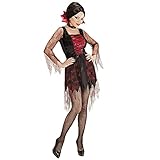 Widmann - Kostüm Spiderweb Vampiria, Kleid und Kragen mit Juwel, Vampir, Spinne, Halloween, Karneval