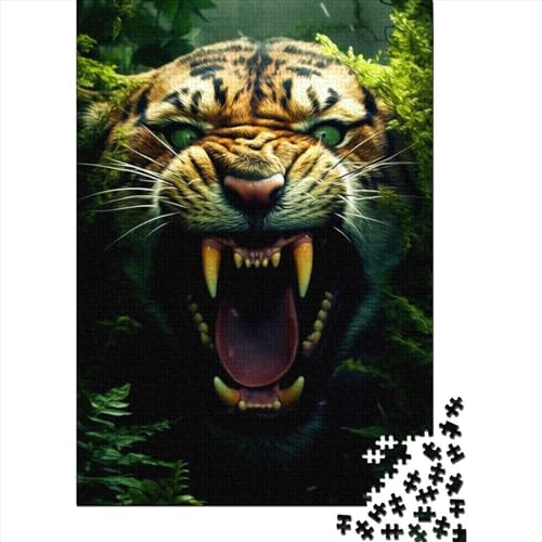 Tiger-Puzzle, 500 Teile, Holzpuzzle, Puzzle für Erwachsene, Teenager, Puzzle für Erwachsene, Lernspiel, Herausforderungsspielzeug (Größe 20,47 x 14,96 Zoll)