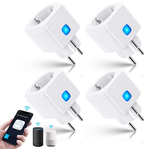 Aigostar Alexa Steckdose Wlan, Mini Smart Steckdose 10A 2300W Kein Hub Notwendig. Fernbedienung und Sprachsteuerung mit Aigostar APP, Kompatibel mit Amazon Alexa und Google Home, Weiß 4 Pcs.