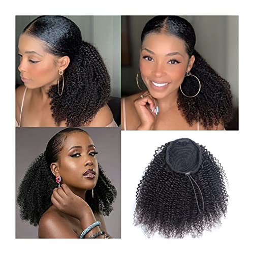 Pferdeschwanzverlängerung Menschliches Haar Remy Haar Pferdeschwanz Clip In Haar 12 14 16 Zoll Afro Verworrene Lockige Kordelzug Pferdeschwanz Extensions Natürliche Schwarz Lockige Pferdeschwanz Haart