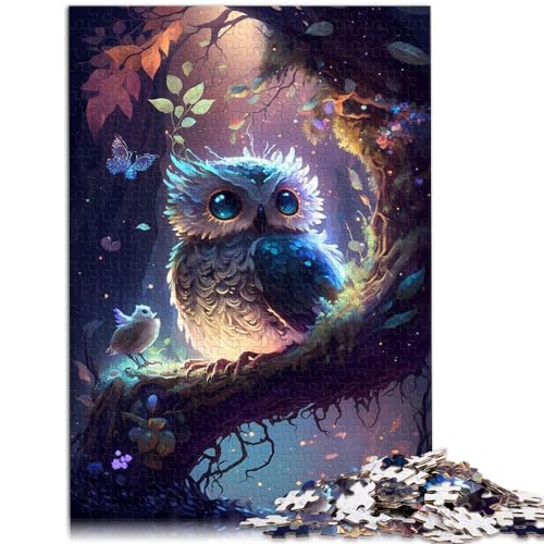 Puzzle für Eule, malerisches Puzzle 1000 Teile für Erwachsene, Holzpuzzle, Wanddekoration, einzigartige Geburtstags, 1000 Teile (50 x 75 cm)